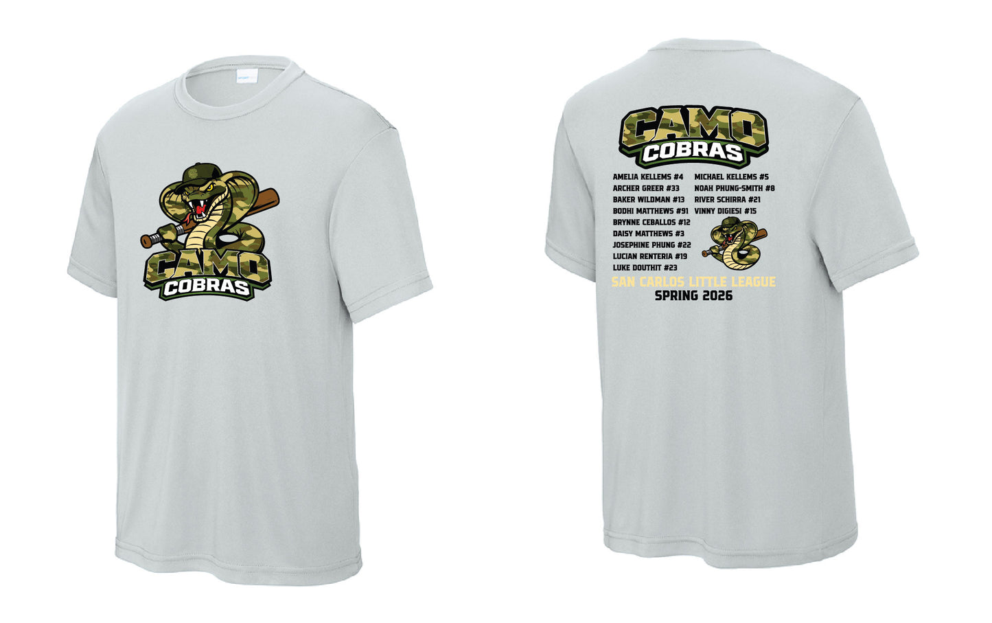Camo Cobras Youth Performance T-Shirt
