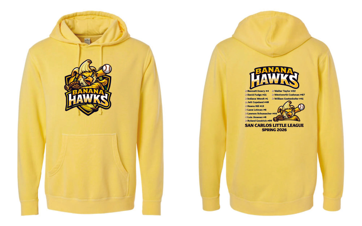 Banana Hawks Adult Hoodie
