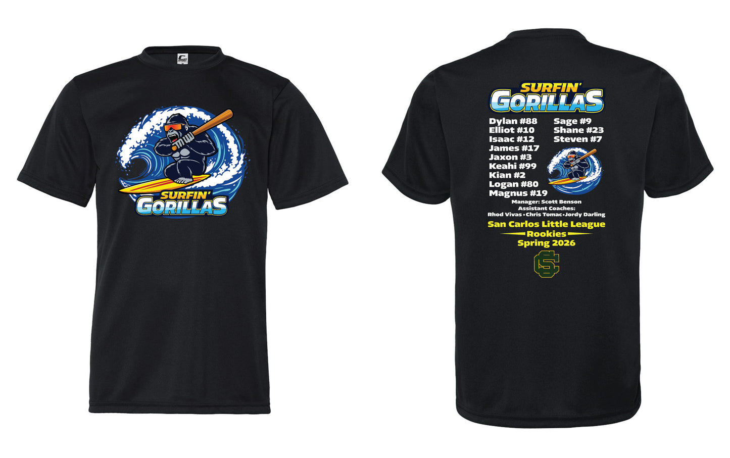 Surfin' Gorillas Youth Performance T-Shirt