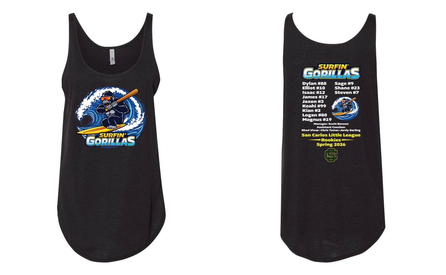Surfin' Gorillas Ladies' Tank