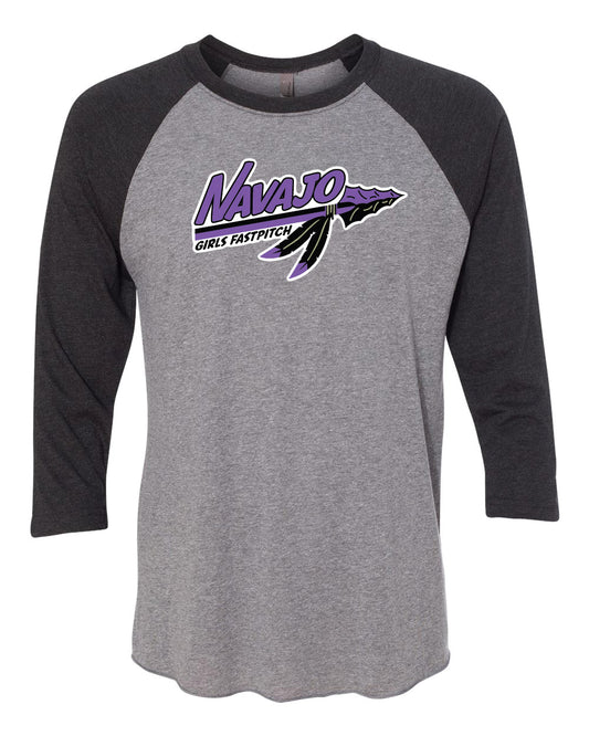 Men's Baseball Tee - Grey/Black Sleeves