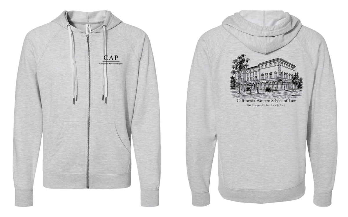 Men's Zip Hoodie - Heather Grey