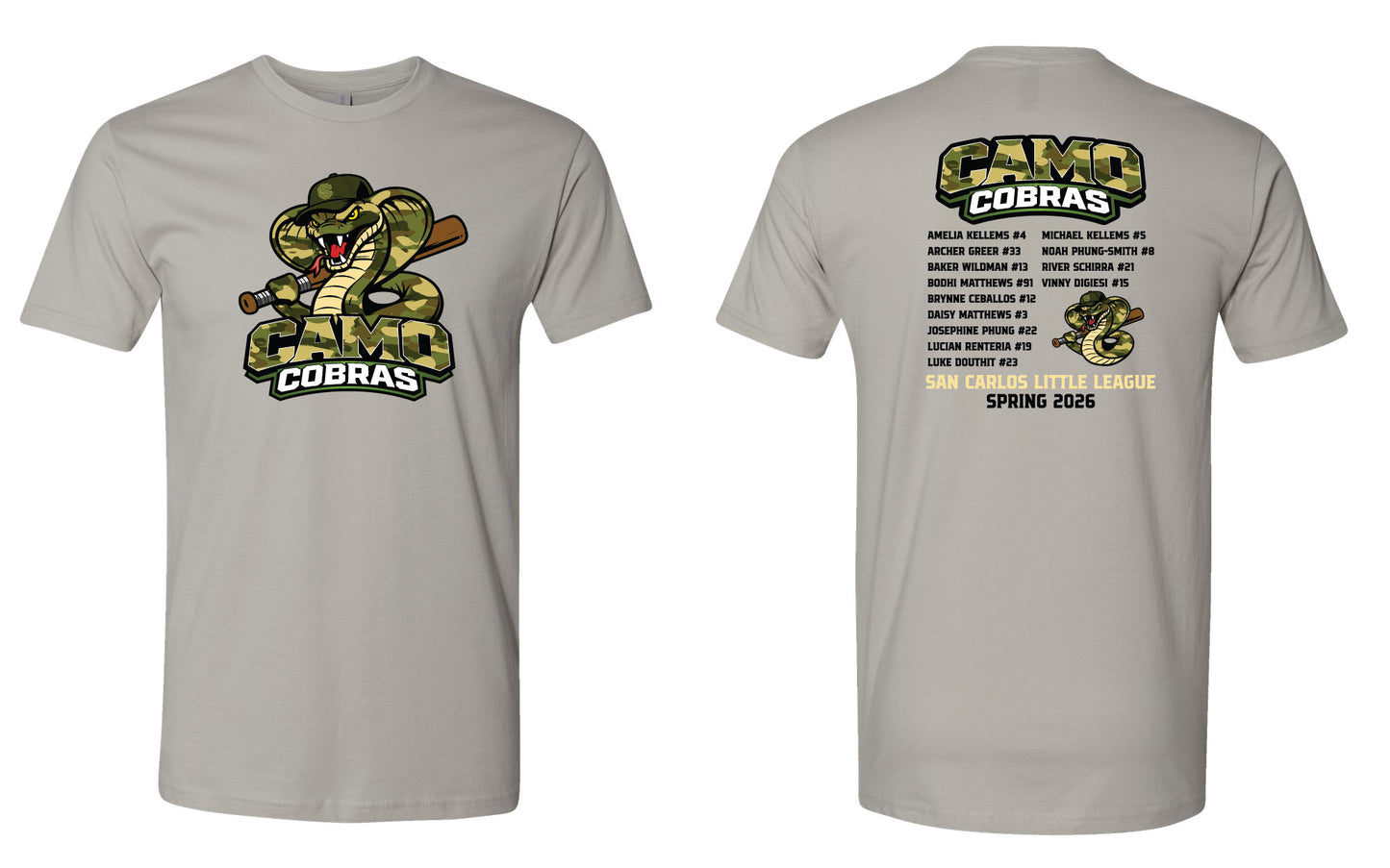 Camo Cobras Adult T-Shirt