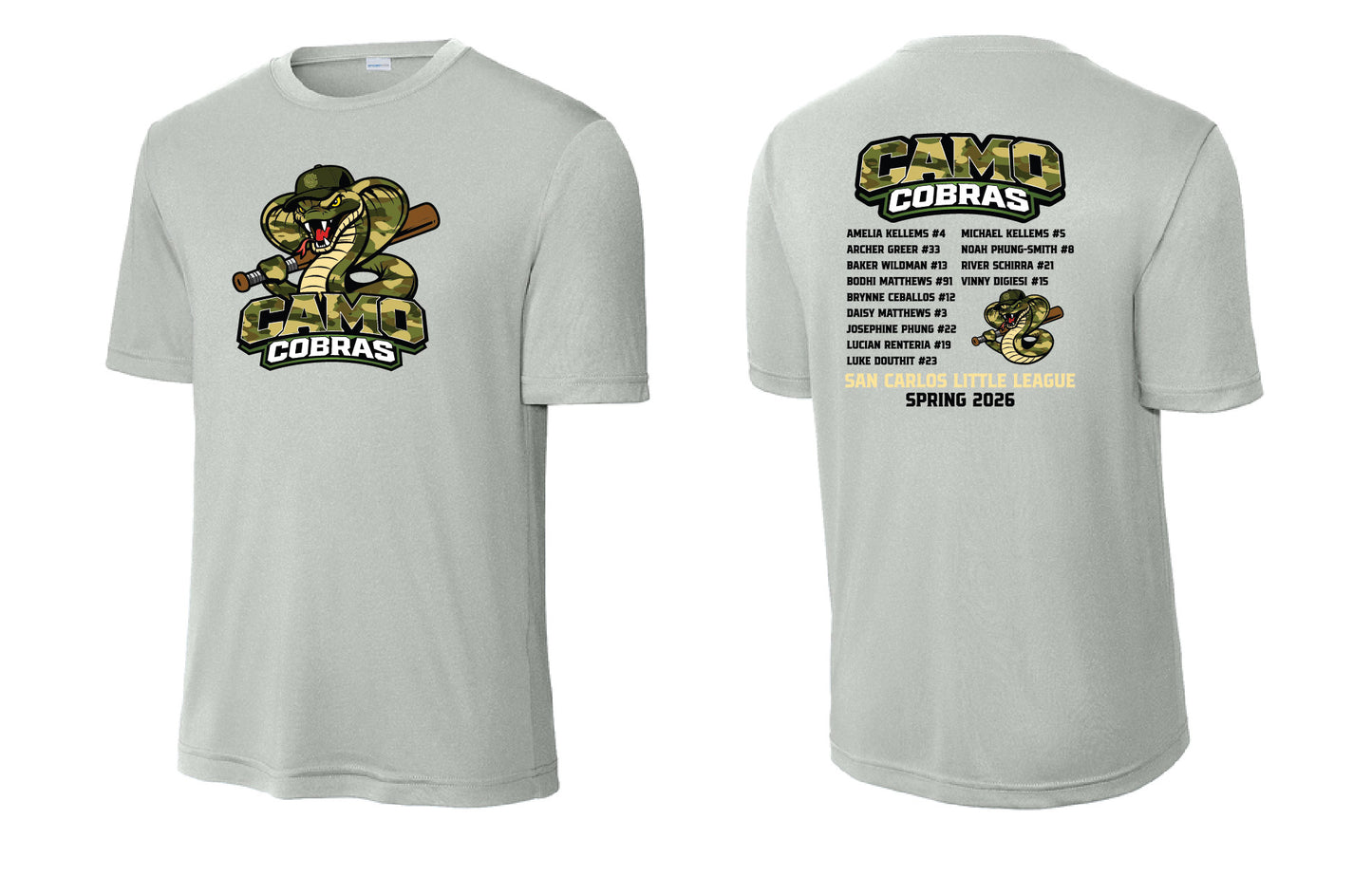 Camo Cobras Adult Performance T-Shirt