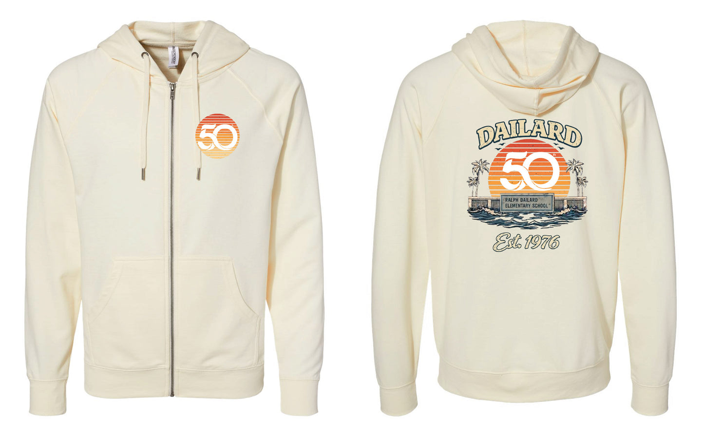 Men's Zip Hoodie - Cream