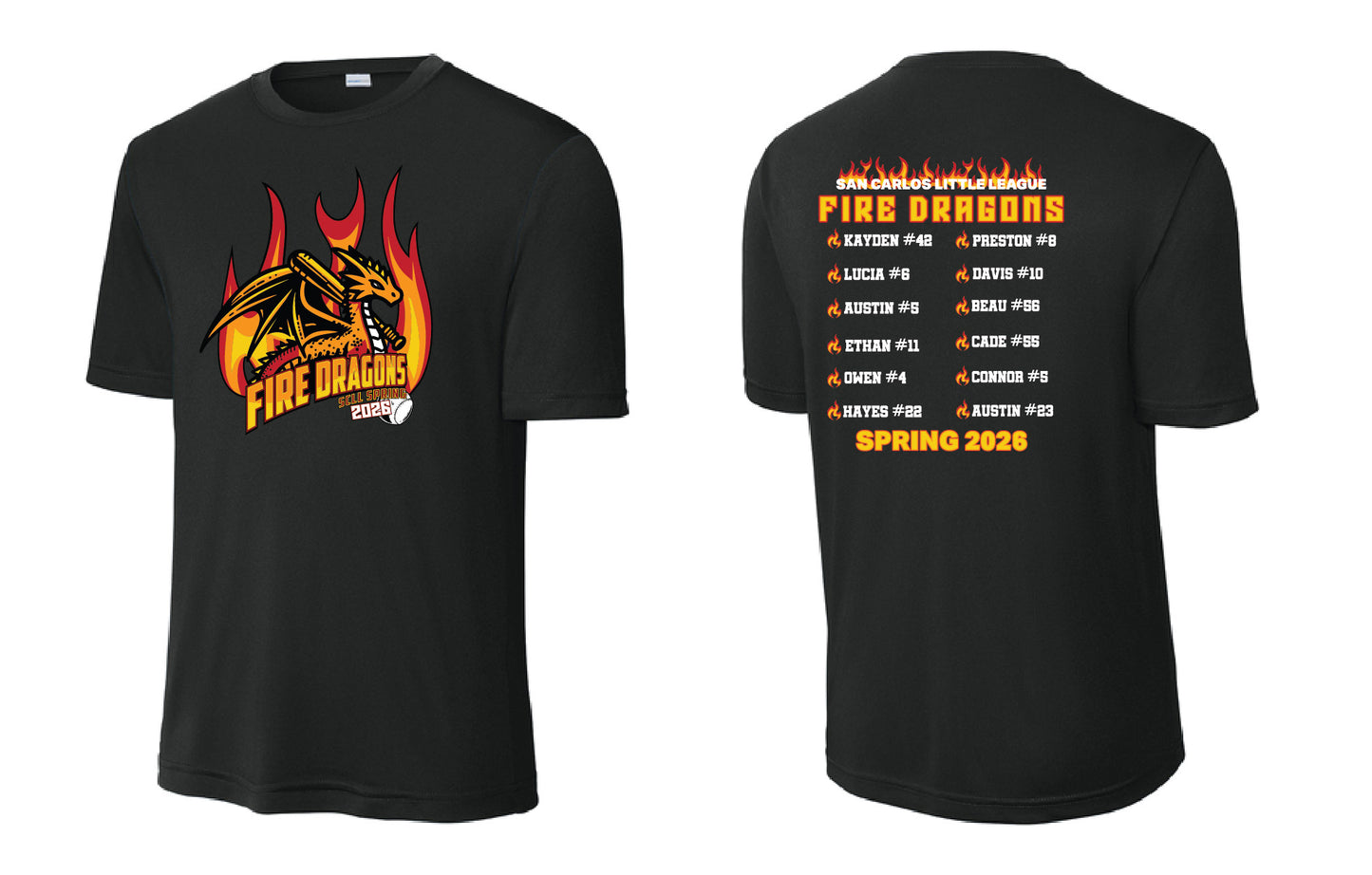 Fire Dragons Adult Performance T-Shirt
