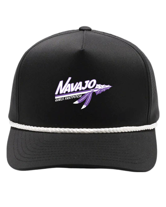 Perforated Performance Rope Hat - Black
