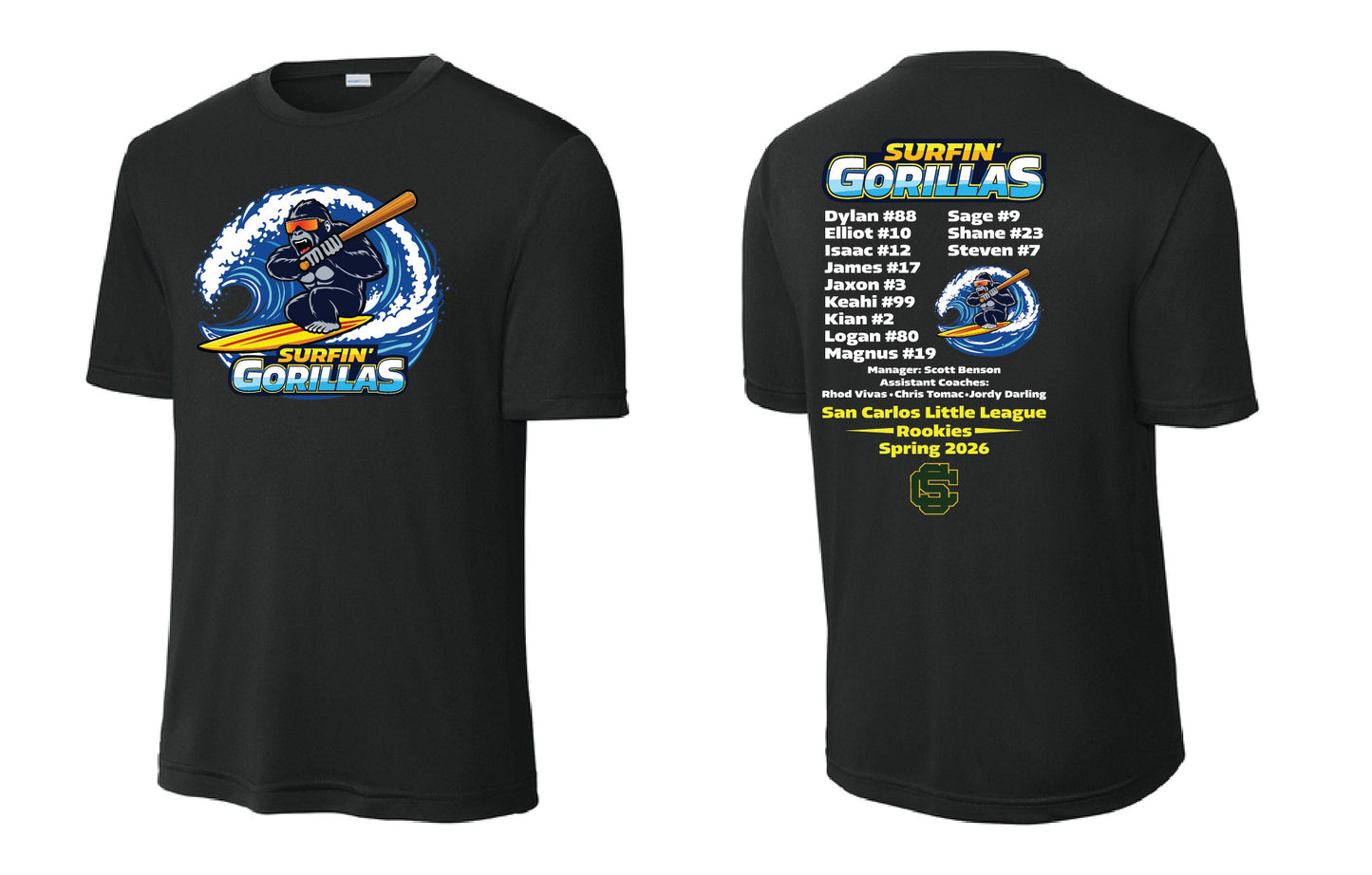 Surfin' Gorillas Adult Performance T-Shirt