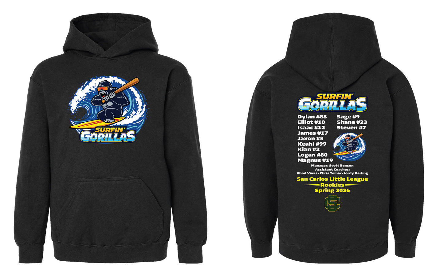 Surfin' Gorillas Youth Hoodie